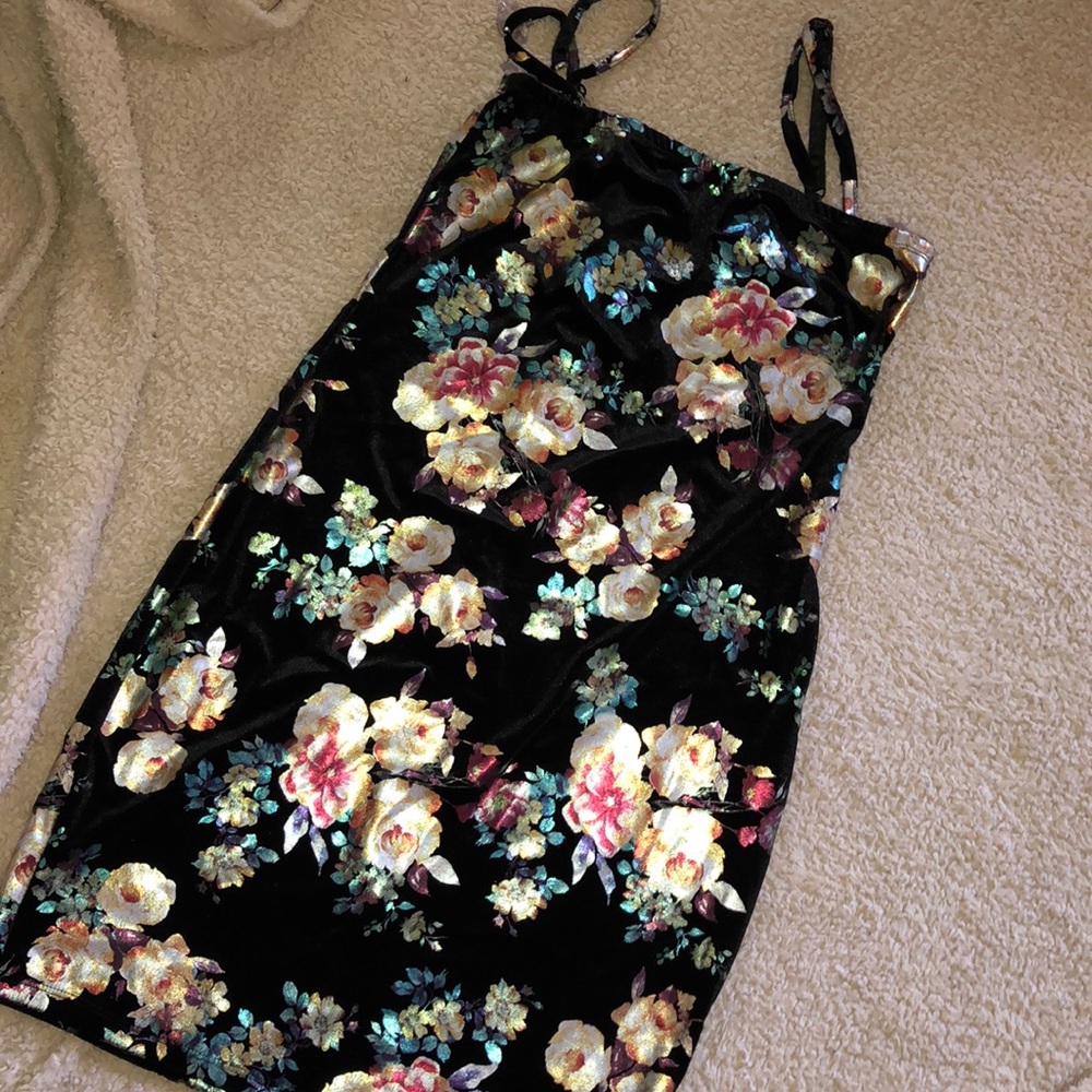 Velvet floral dress